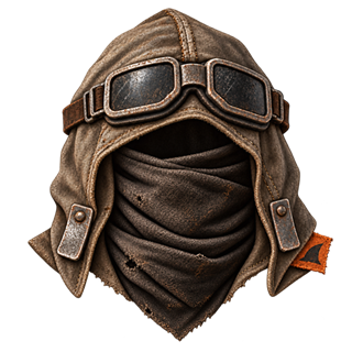 Nomad CLUB emblem: worn leather hood with goggles
